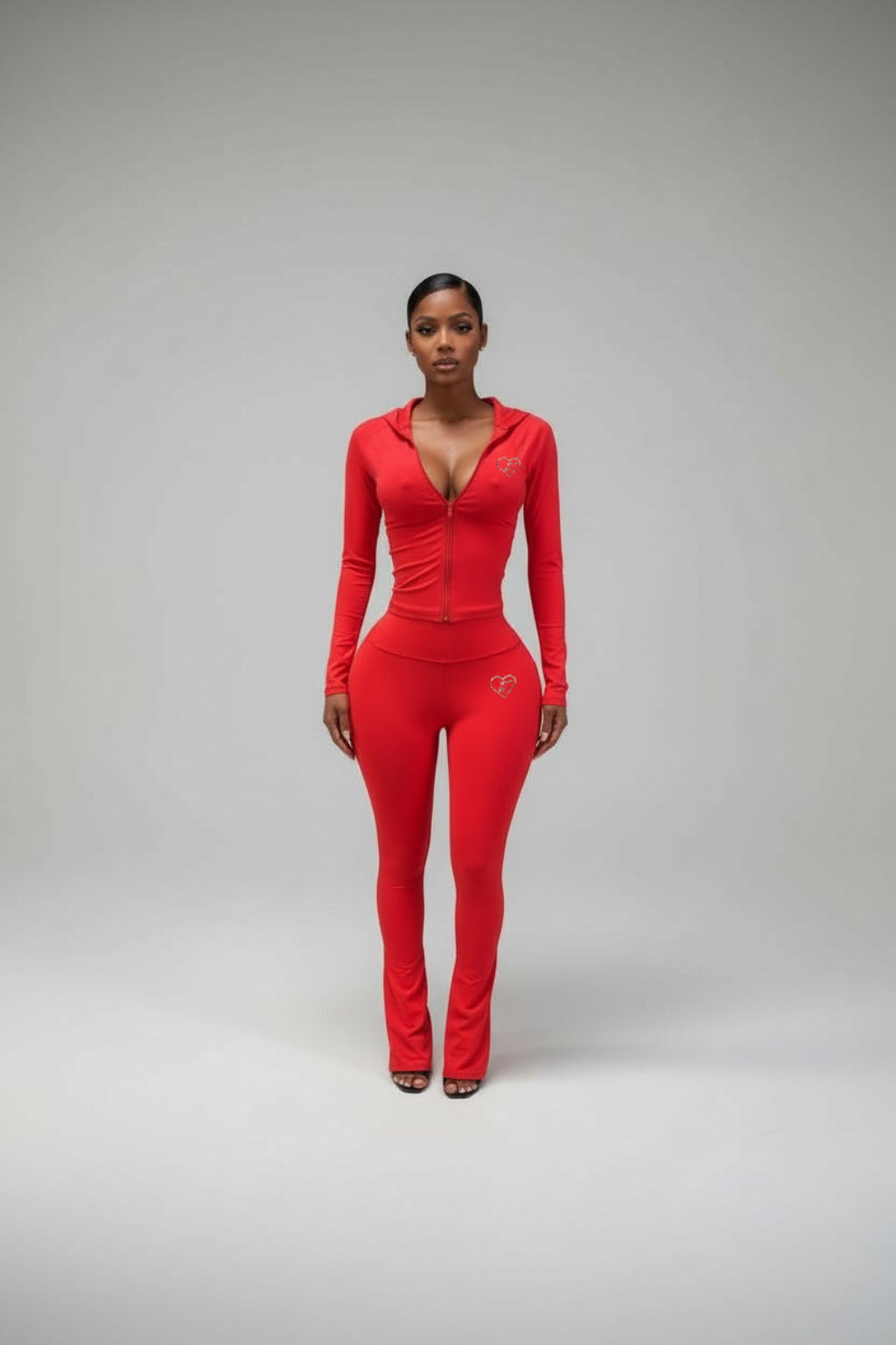 ETG RHINESTONE FLARE SET (CHERRY)