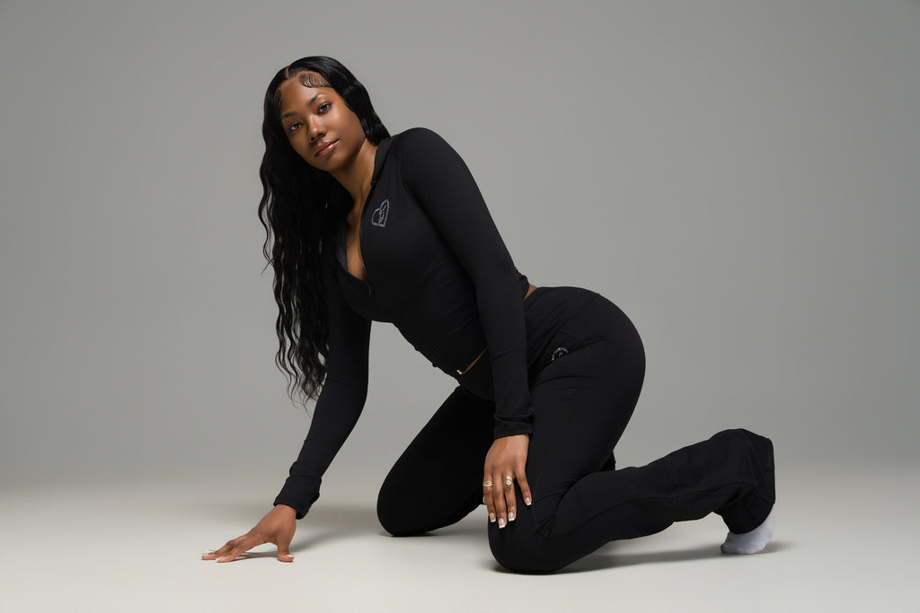 ETG RHINESTONE FLARE SET (ONYX)