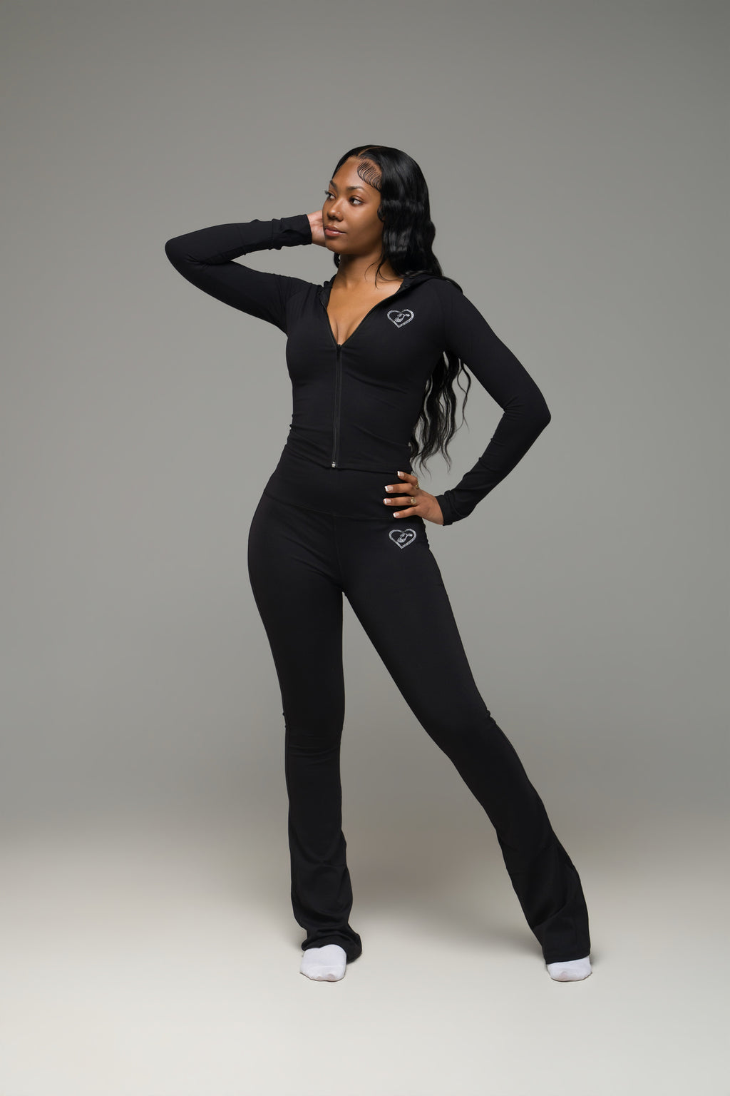 ETG RHINESTONE FLARE SET (ONYX)