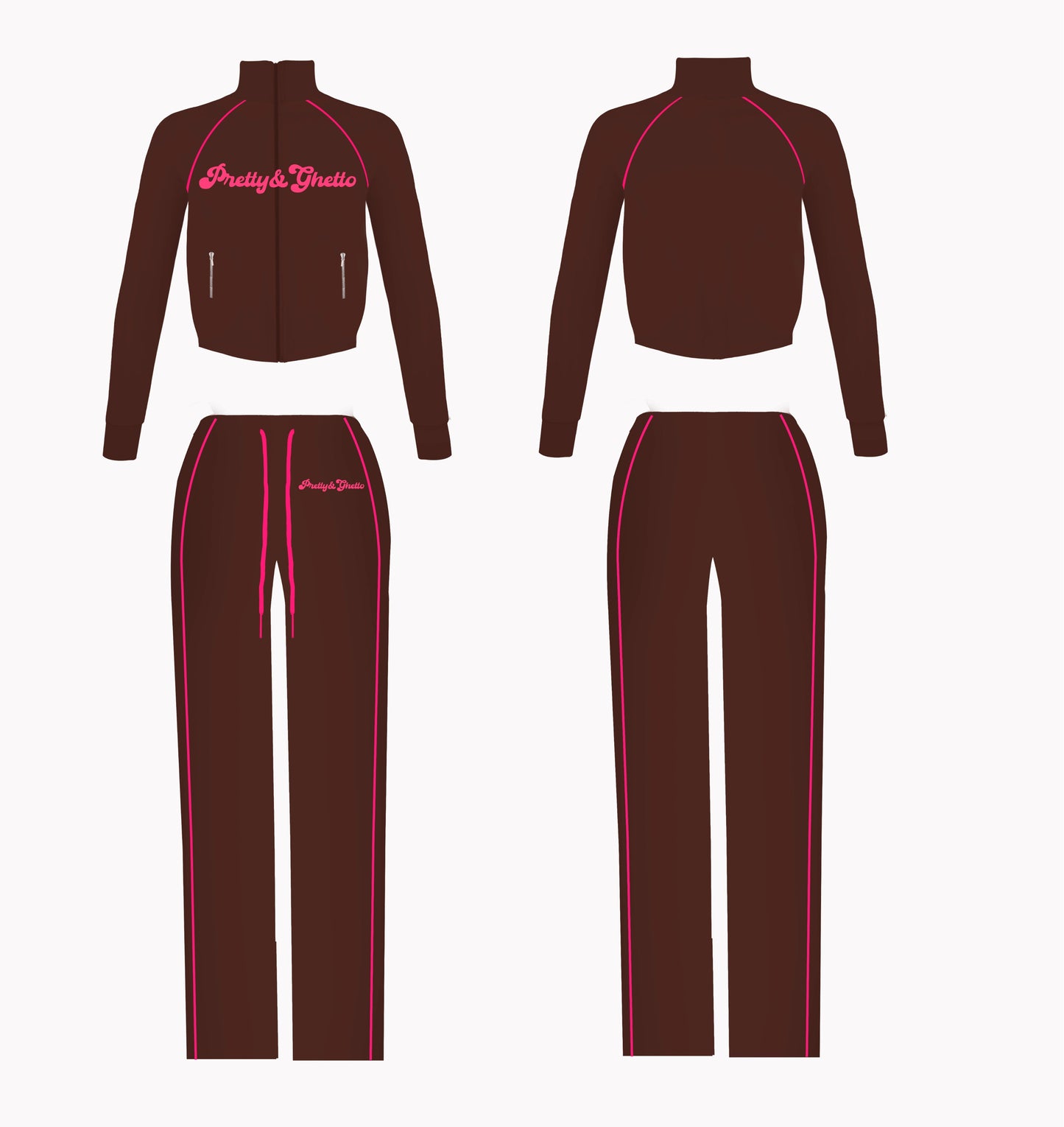 P&G TRACKSUIT BROWN/PINK